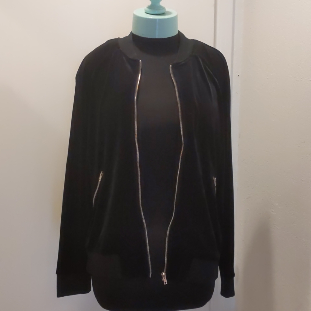 Black Velvet bomber jacket